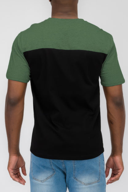 Mens Color Block Short Sleeve Tshirt