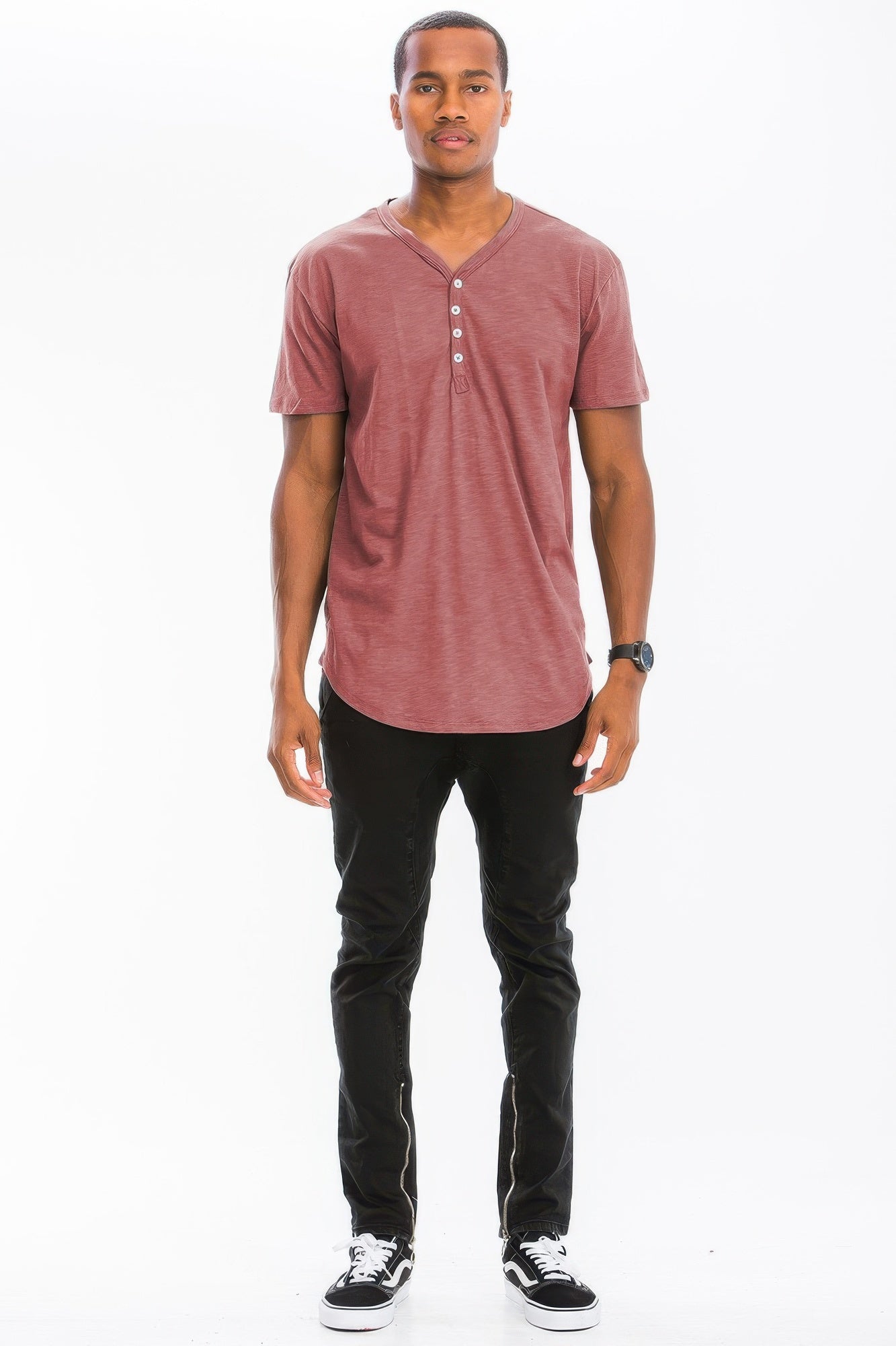 Short Sleeve 4 Button Henley Shirt