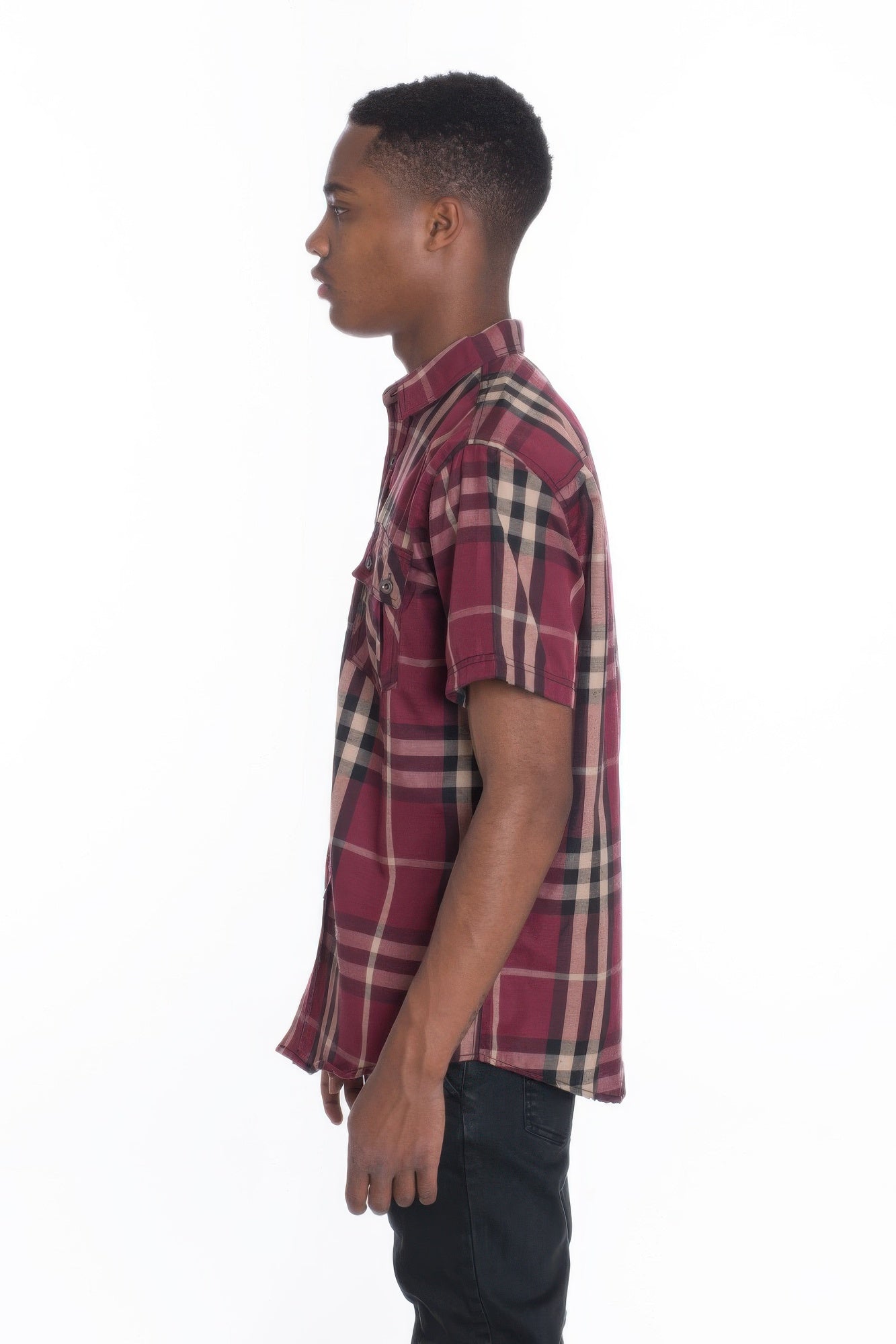 Men's Casual Short Sleeve Checker Shirts