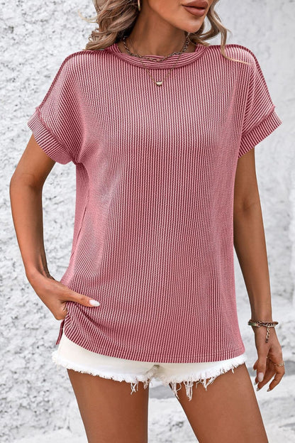 Mandy Striped Round Neck Short Sleeve T-Shirt