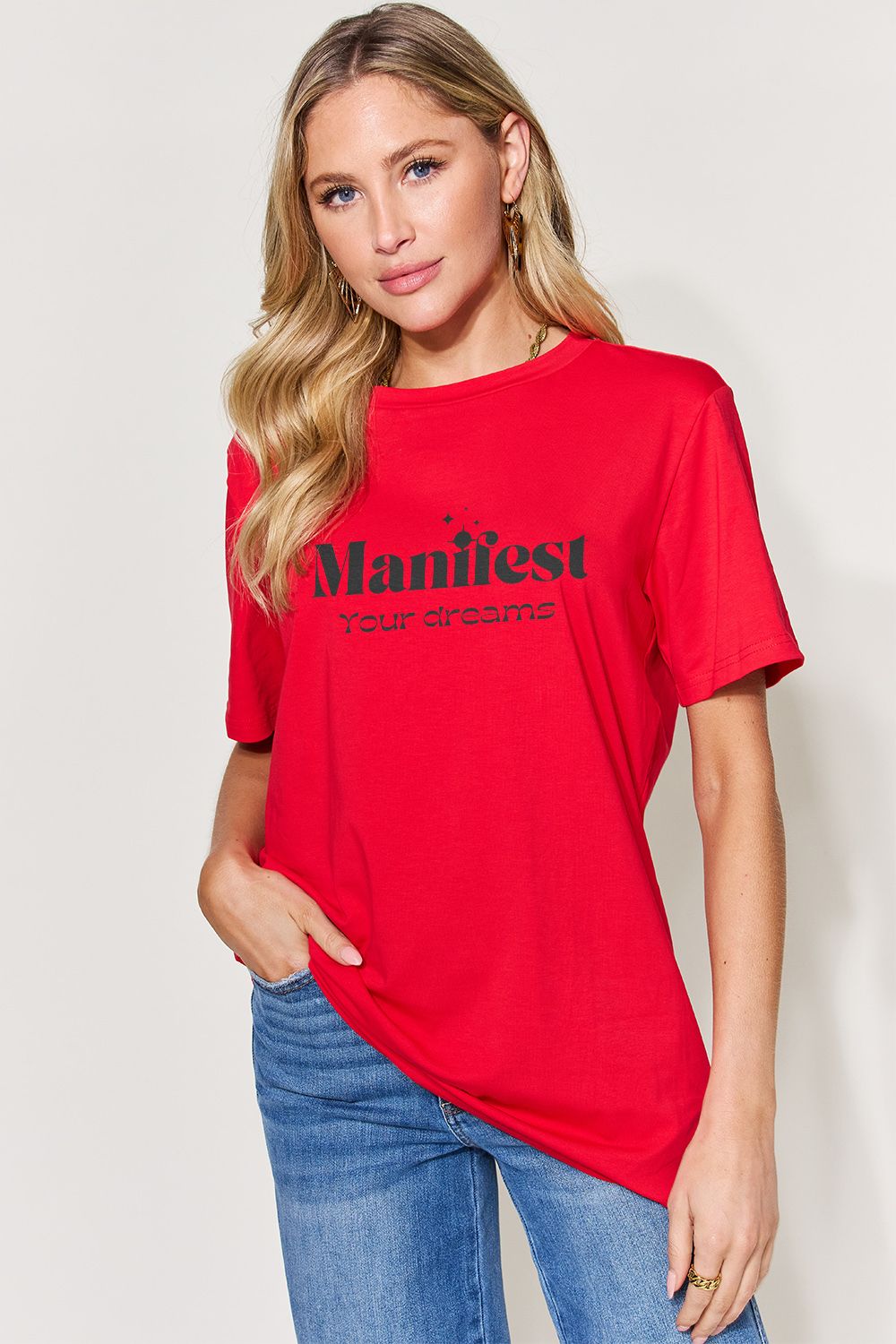 Simply Love MANIFEST YOUR DREAMS Printed T-Shirt