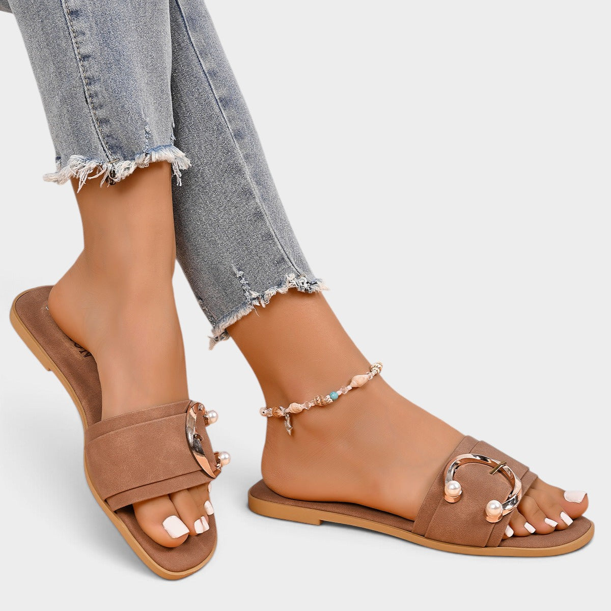 Buckle Decor Open Toe Sandals