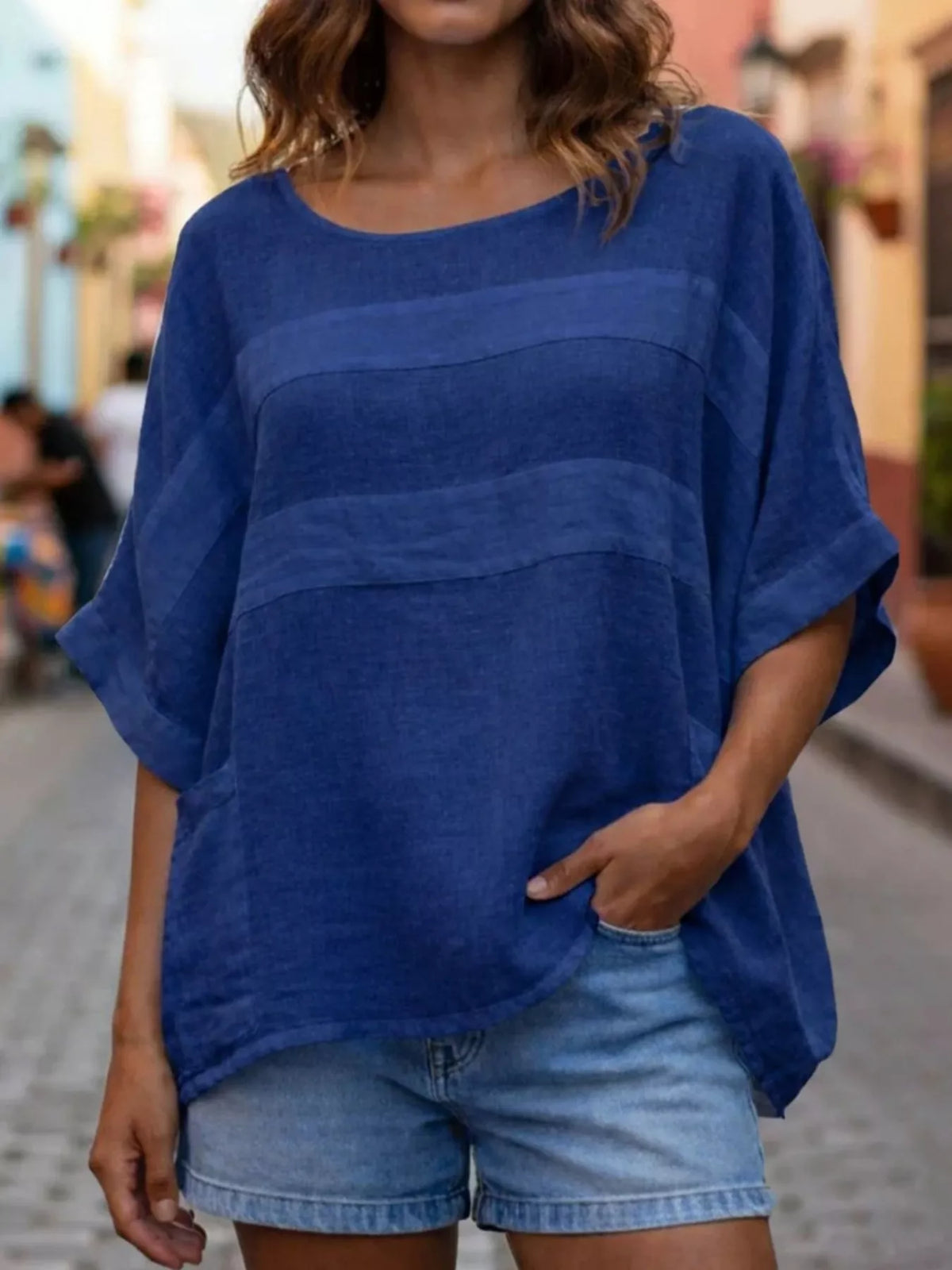 Pinterest Rochelle Be Plus Size Casual Loose Round Neck Blouse for Women | Rochelle's House