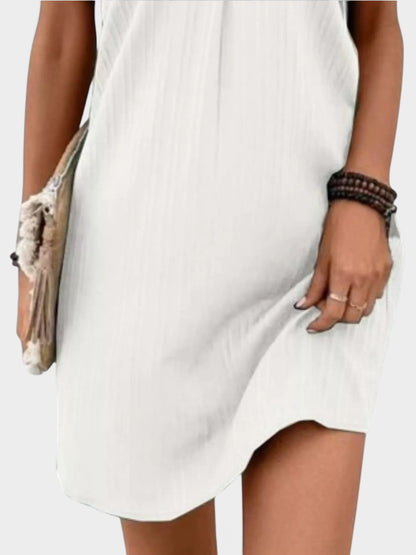 Full Size Casual V-Neck Short Sleeve Dress Plus Size