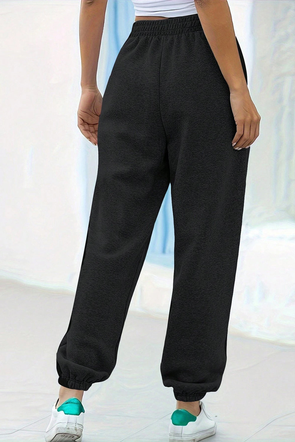 Elastic Waist Joggers with Pockets