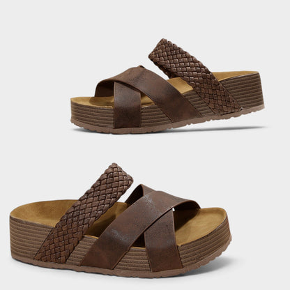 Braided Strap Platform Sandals