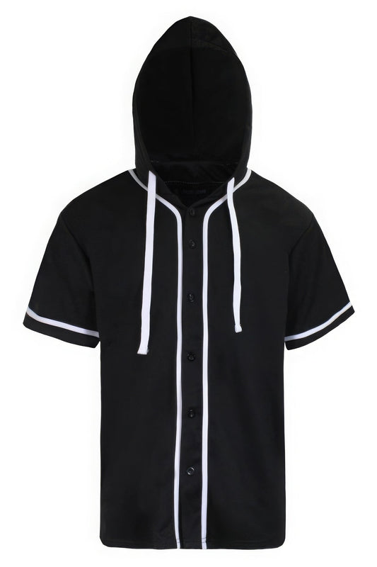 Black Hooded Baseball Jersey - Rochelle's House LLC