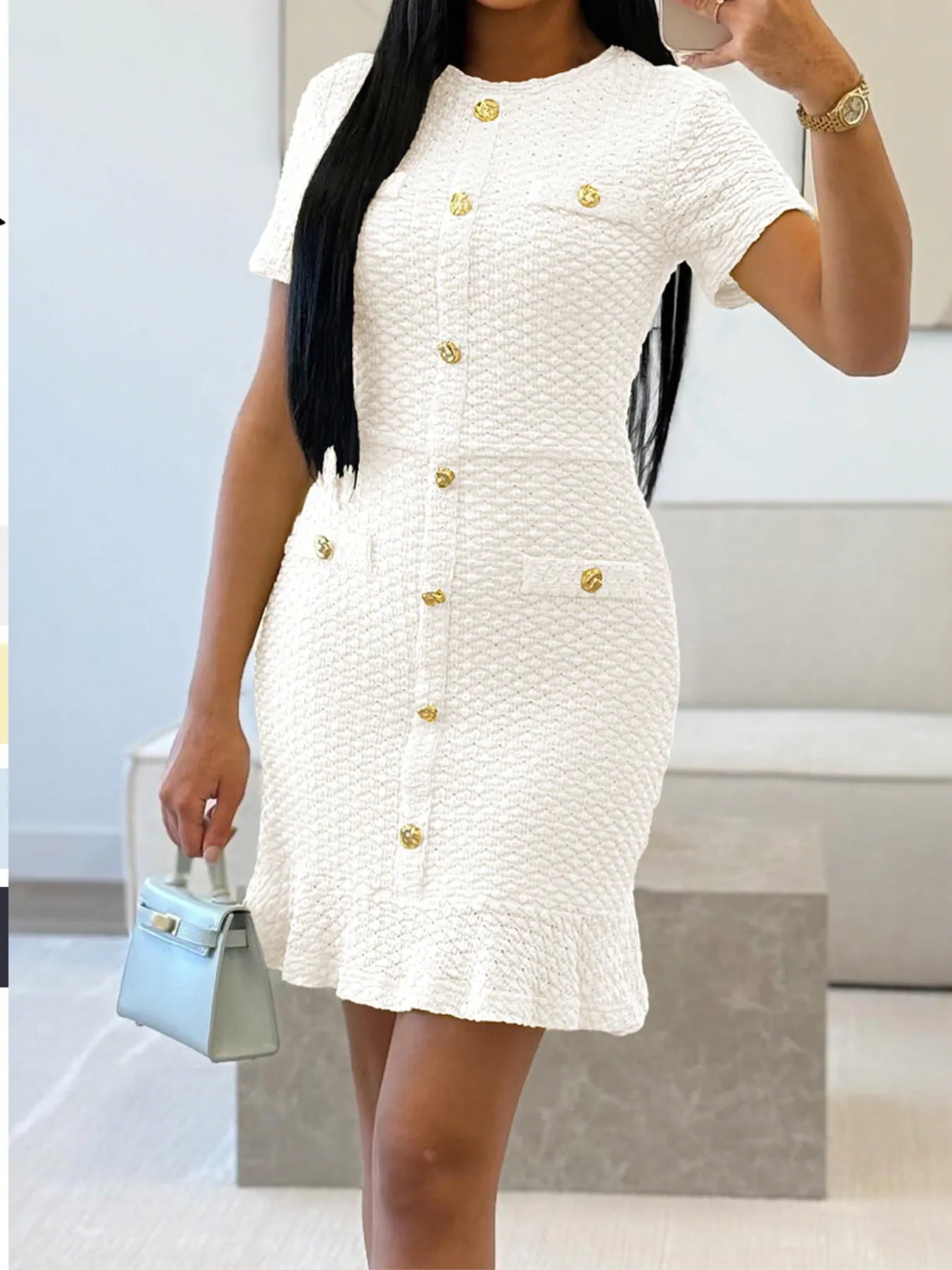 Lifestyle image of product styled for a chic daytime look