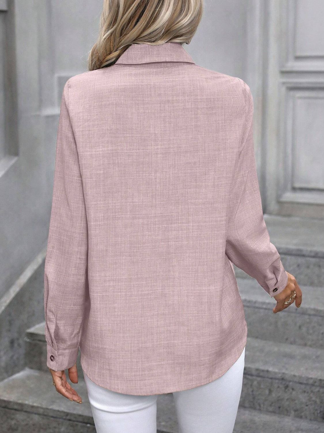 Back view of product with easy, flowy drape