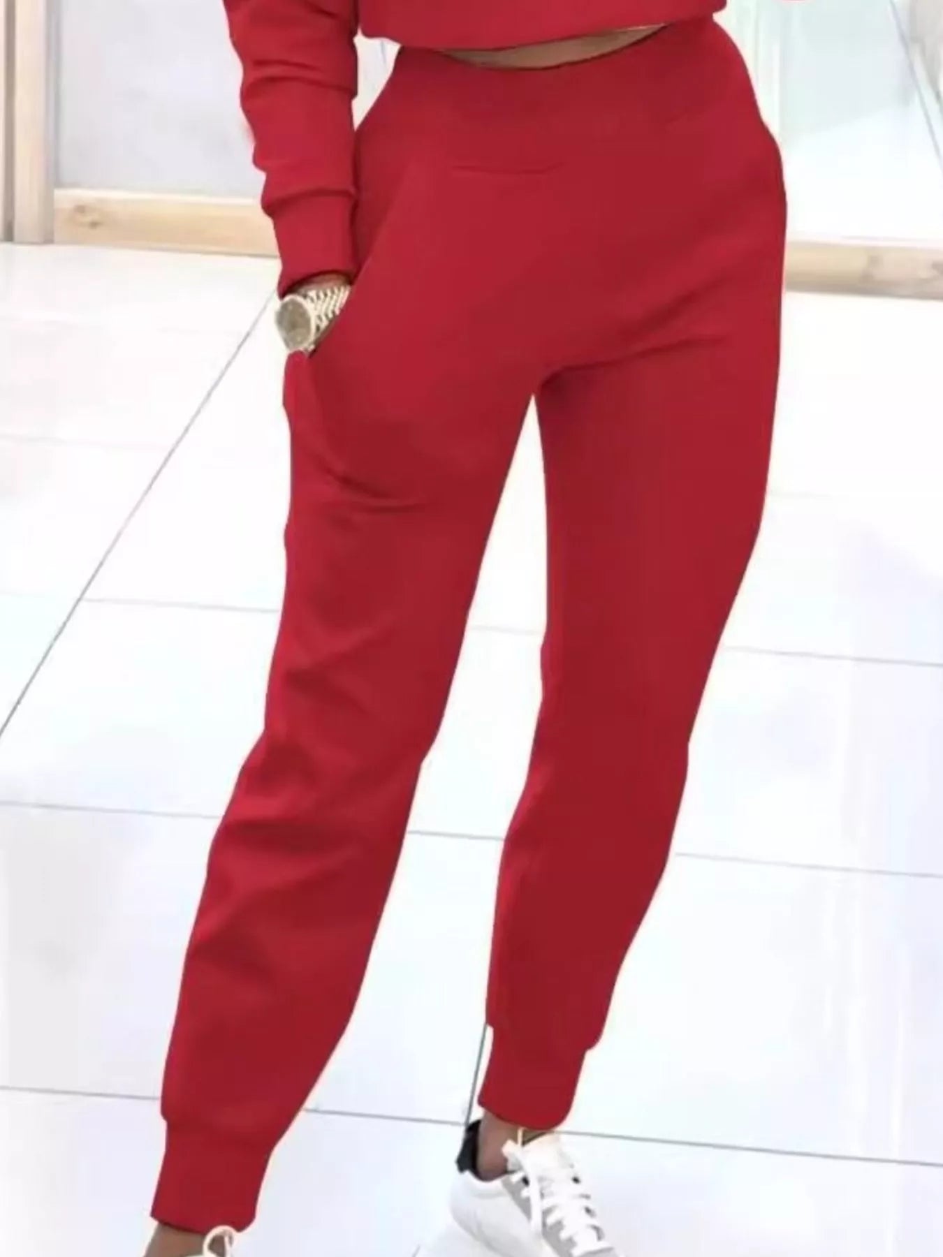 Casual Chic Cropped Sweatshirt and Jogger Set - Rochelle's House LLC