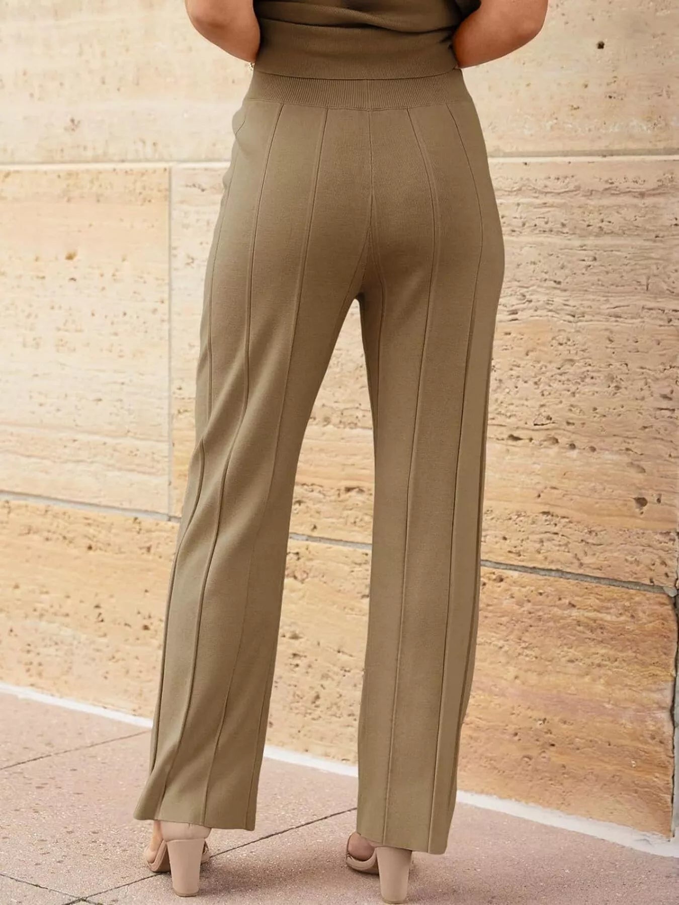 Casual Solid Color Cap Sleeve Top and Pants Knit Set - Rochelle's House LLC