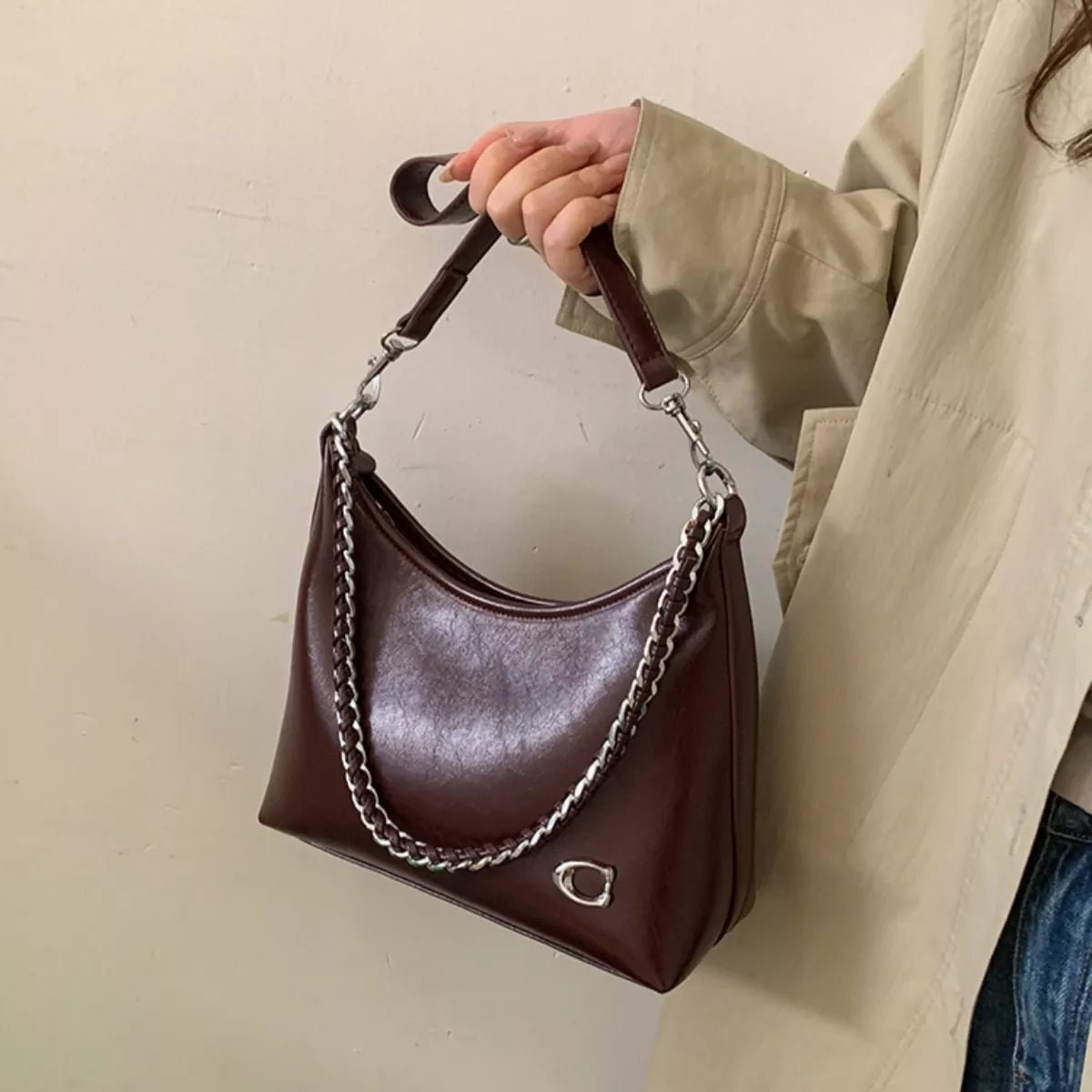 Chic Chain Accent Shoulder Bag - Rochelle's House LLC