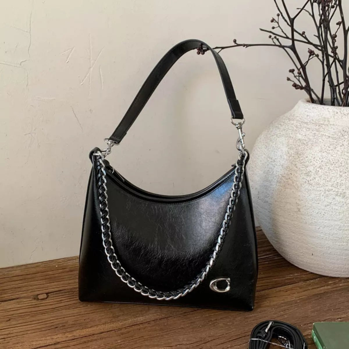 Chic Chain Accent Shoulder Bag - Rochelle's House LLC