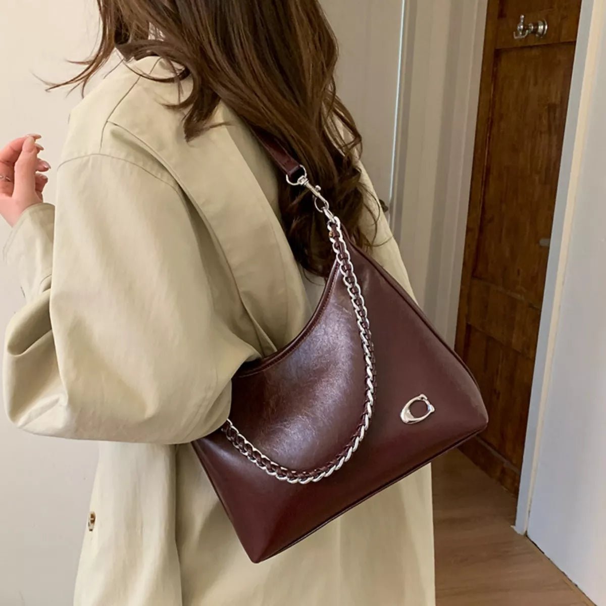 Chic Chain Accent Shoulder Bag - Rochelle's House LLC