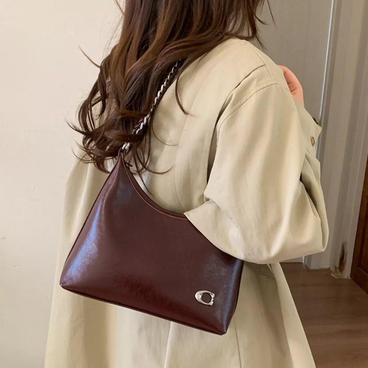 Chic Chain Accent Shoulder Bag - Rochelle's House LLC