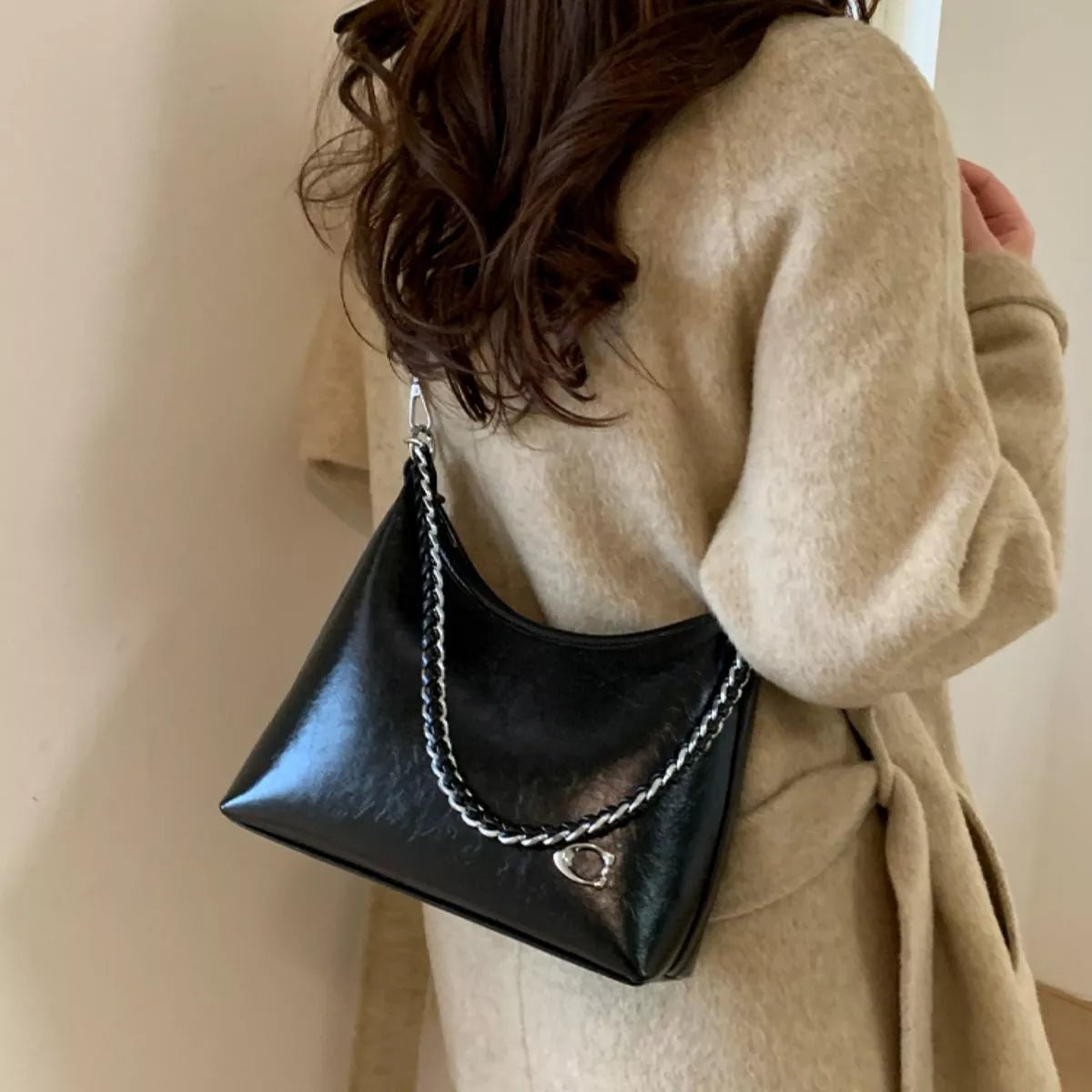 Chic Chain Accent Shoulder Bag - Rochelle's House LLC