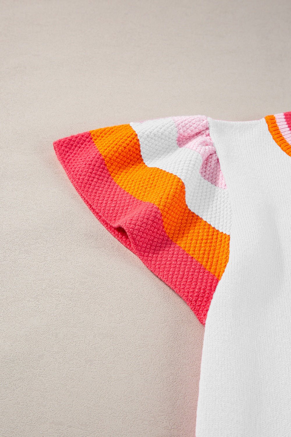 Color Block Round Neck Knit Top - Rochelle's House LLC