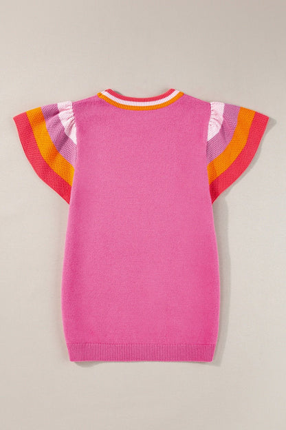 Color Block Round Neck Knit Top - Rochelle's House LLC