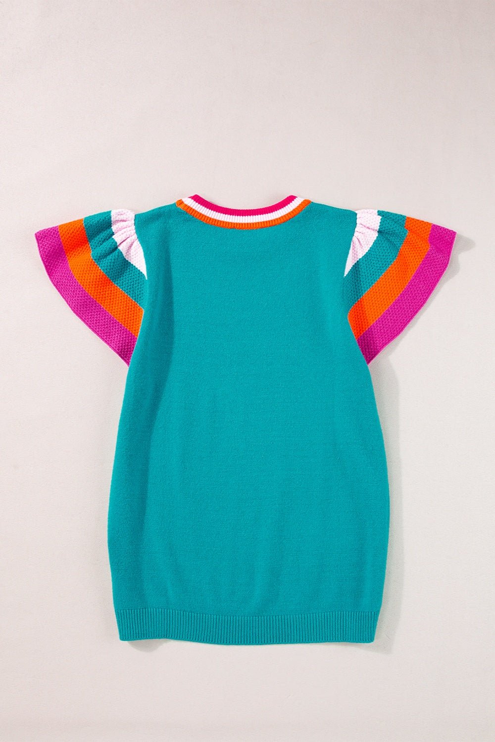 Color Block Round Neck Knit Top - Rochelle's House LLC