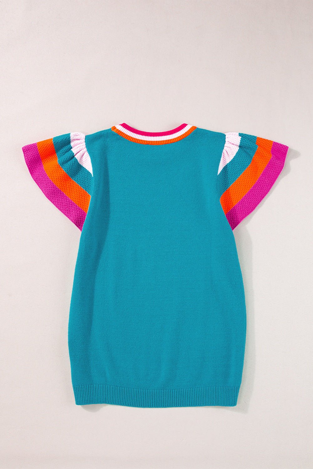 Color Block Round Neck Knit Top - Rochelle's House LLC