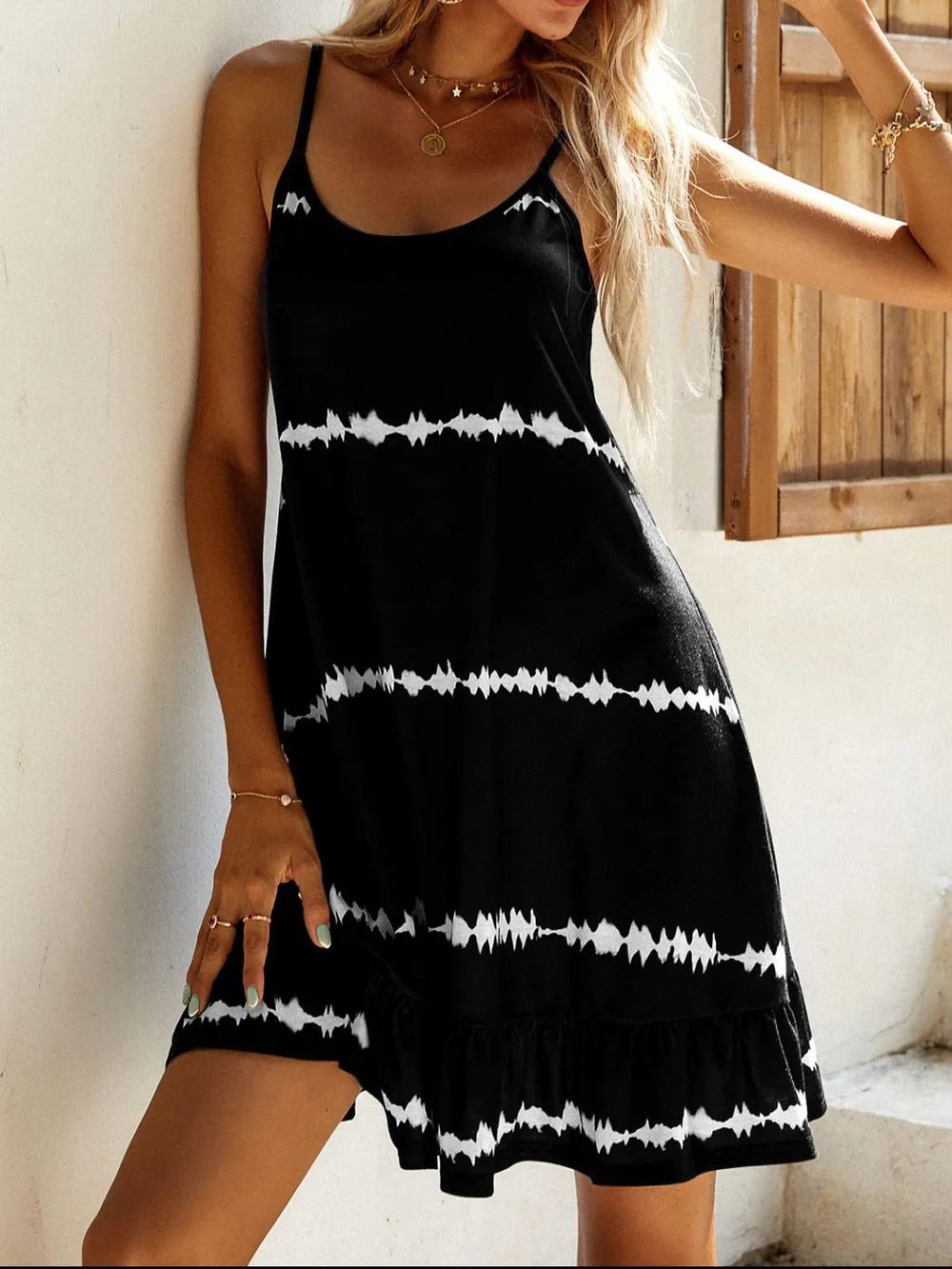 Side view of product highlighting flattering shape and movement