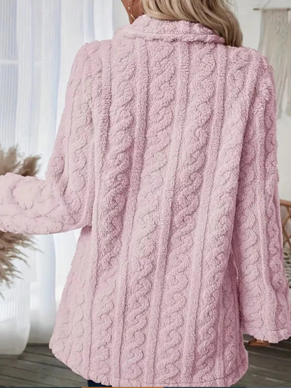 Cozy Faux Shearling Double - Breasted Outerwear - Rochelle's House LLC