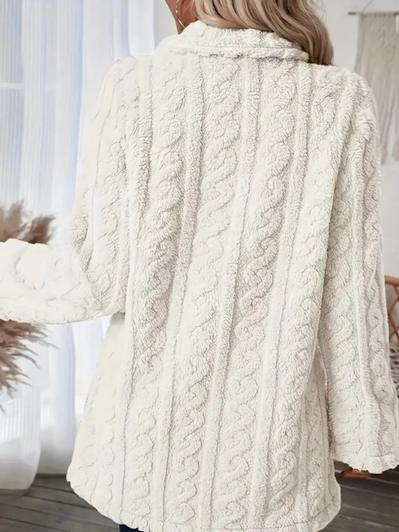 Cozy Faux Shearling Double - Breasted Outerwear - Rochelle's House LLC