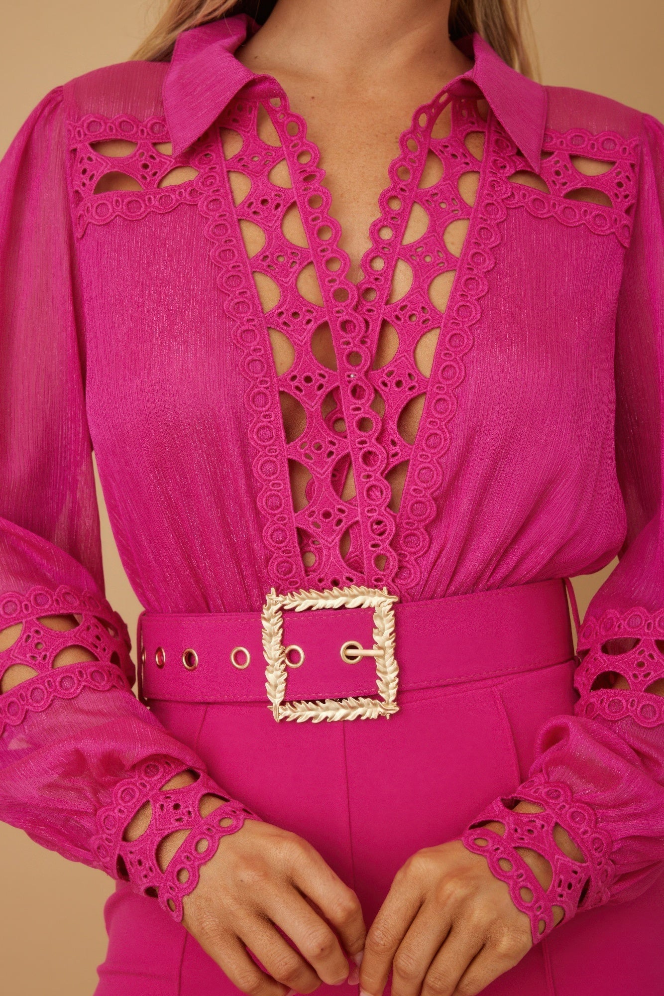 Close-up of product showing fabric texture and finish