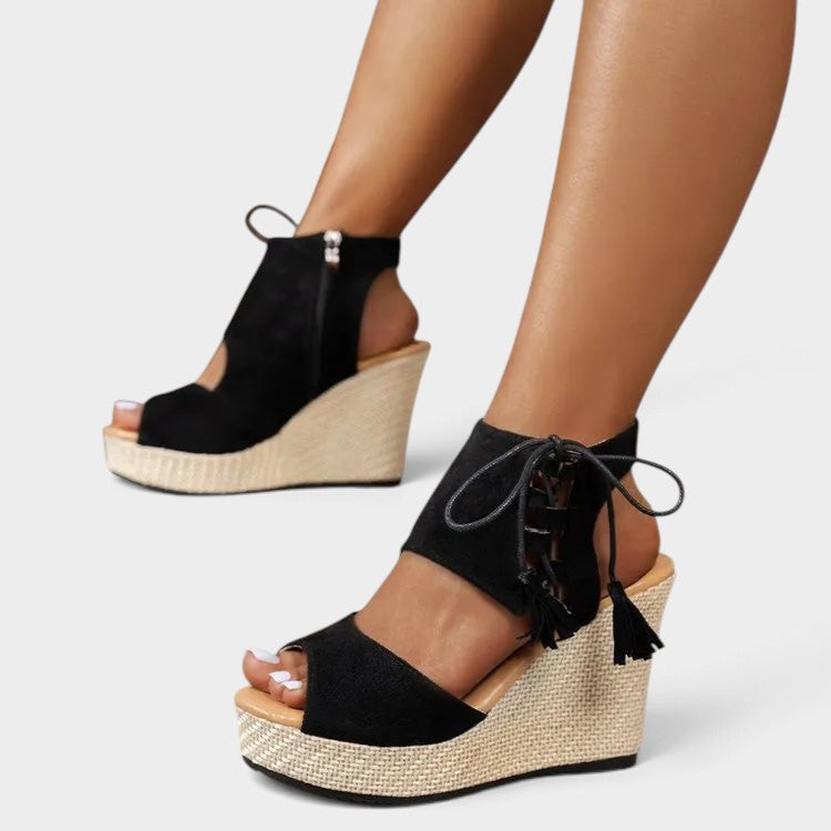 Peep Toe Wedge Sandals