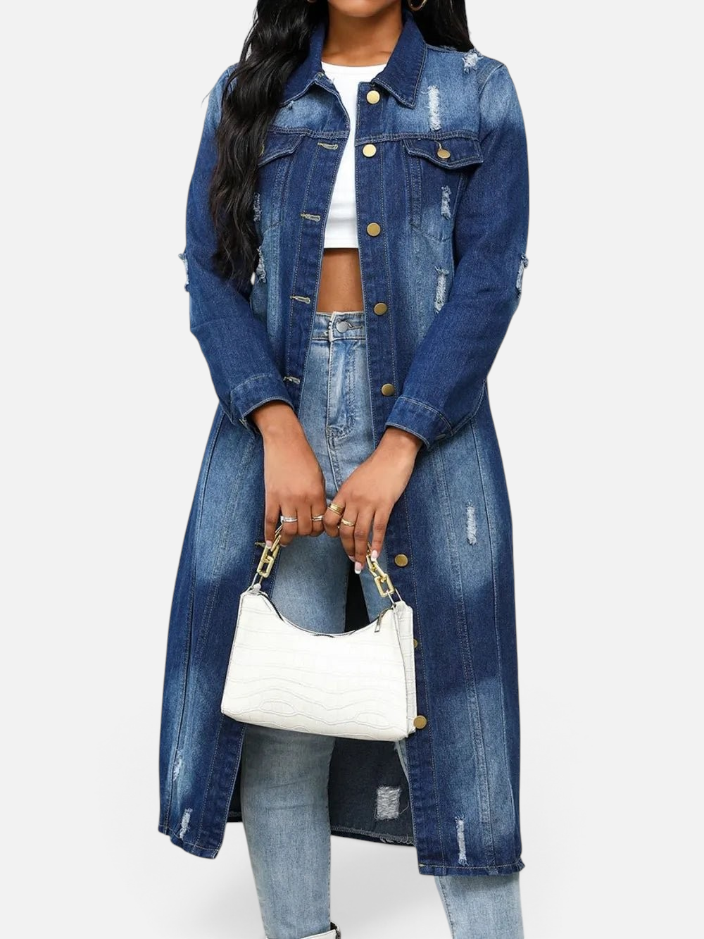 Side view of product highlighting flattering shape and movement