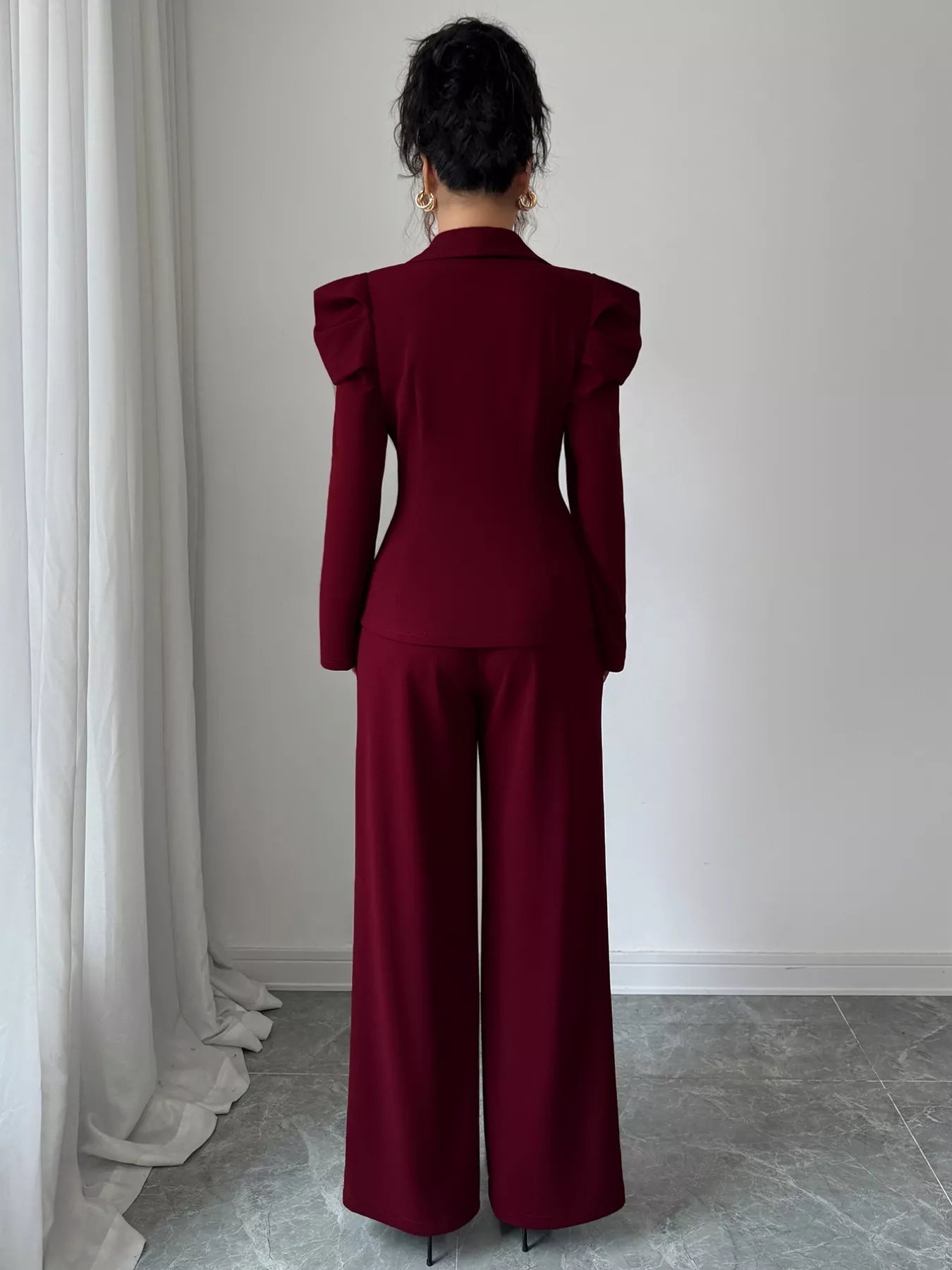 Back view of product with easy, flowy drape