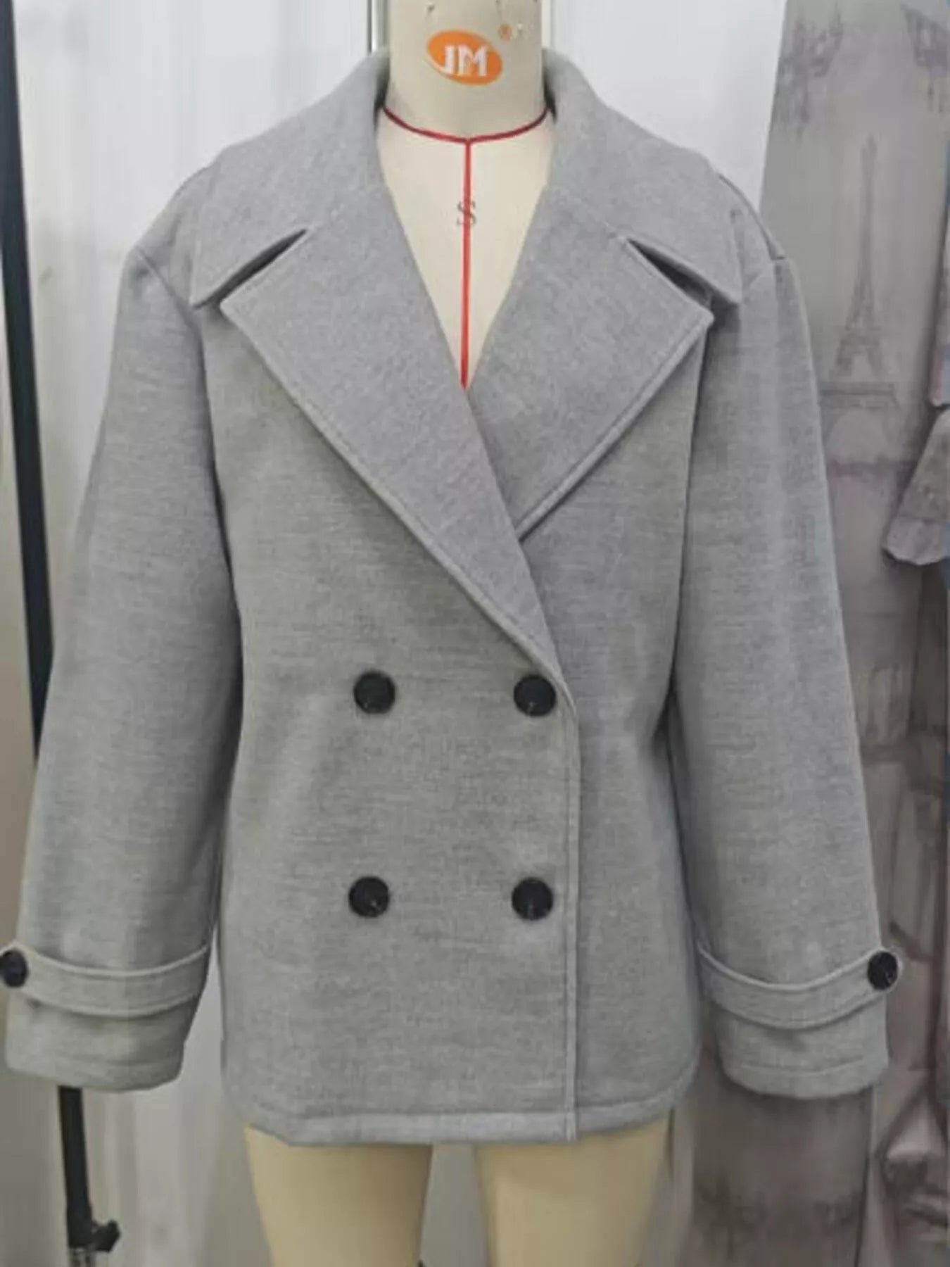 Double - Breasted Wool Blend Casual Jacket - Rochelle's House LLC