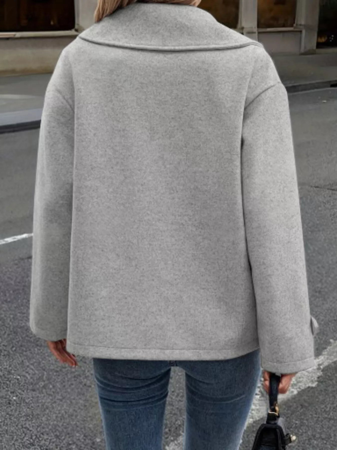 Double - Breasted Wool Blend Casual Jacket - Rochelle's House LLC