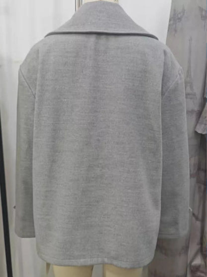 Double - Breasted Wool Blend Casual Jacket - Rochelle's House LLC