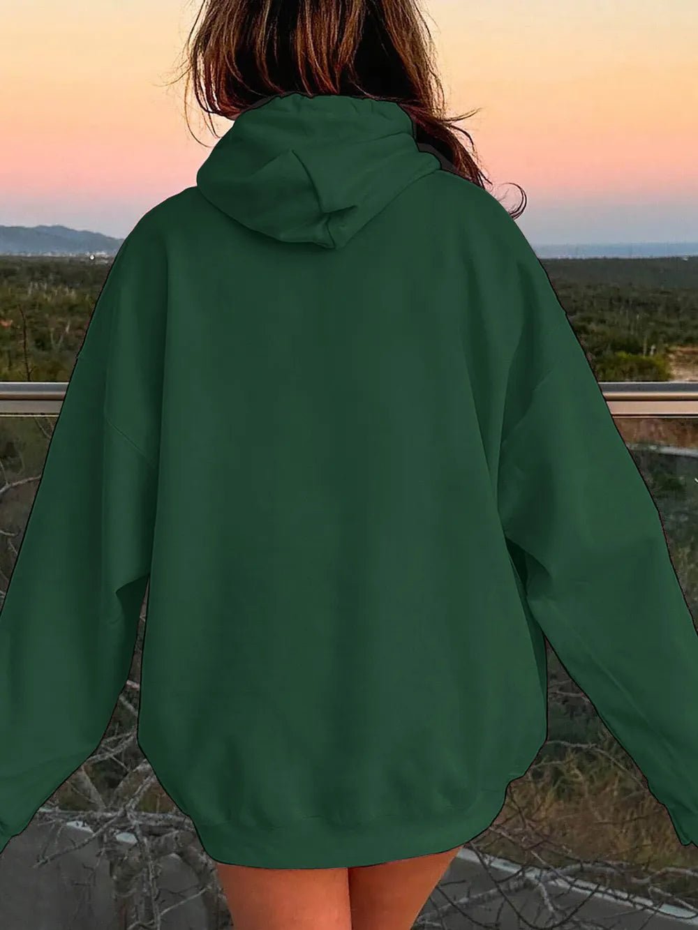 Drawstring Dropped Shoulder Hoodie - Rochelle's House LLC
