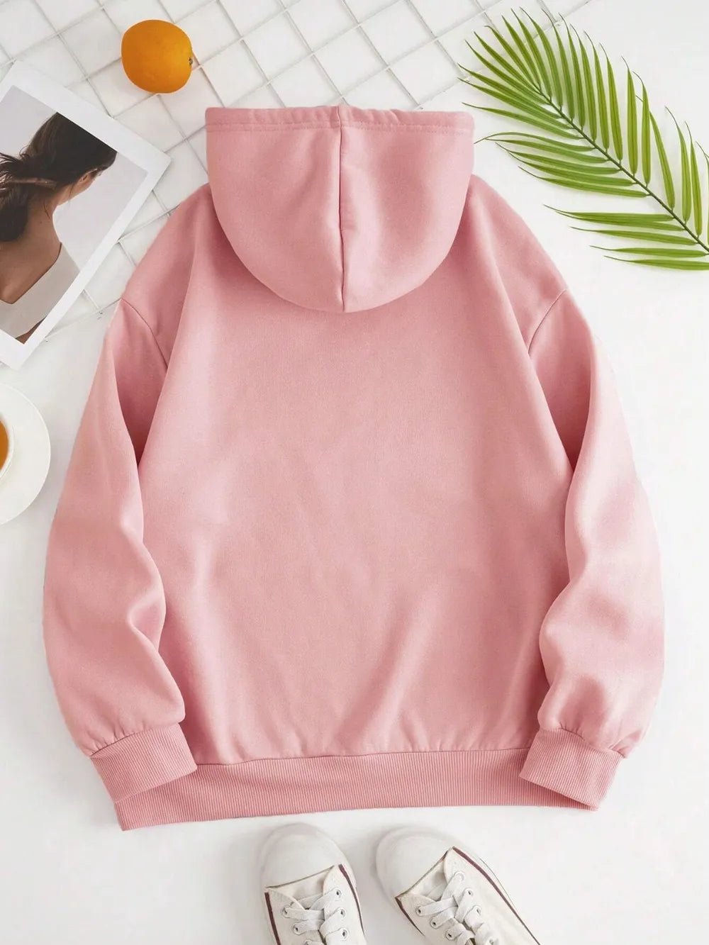 Drawstring Dropped Shoulder Hoodie - Rochelle's House LLC