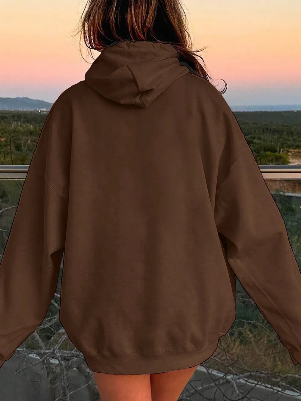 Drawstring Dropped Shoulder Hoodie - Rochelle's House LLC