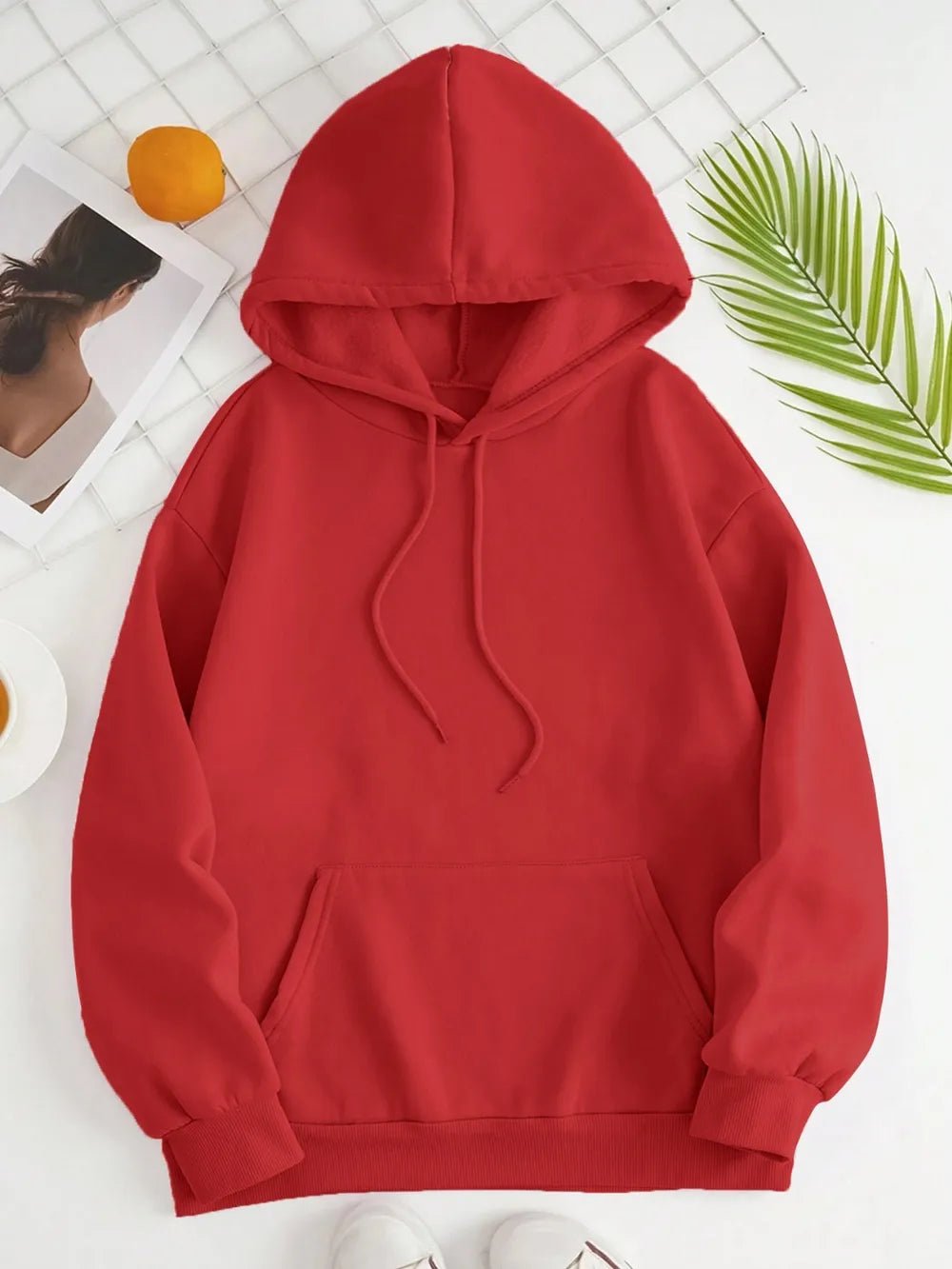 Drawstring Dropped Shoulder Hoodie - Rochelle's House LLC