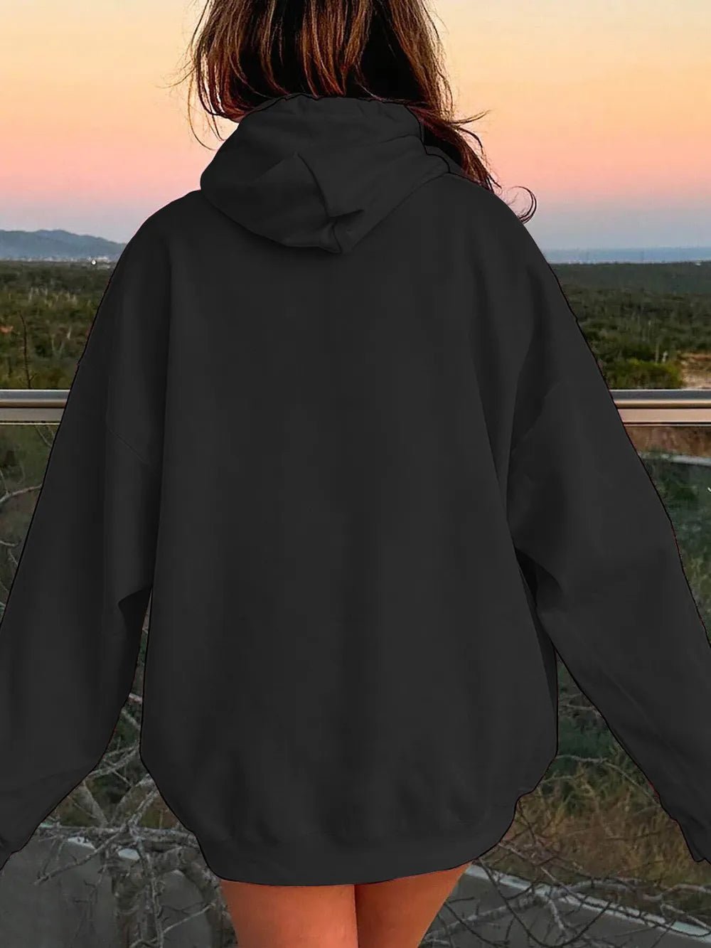 Drawstring Dropped Shoulder Hoodie - Rochelle's House LLC