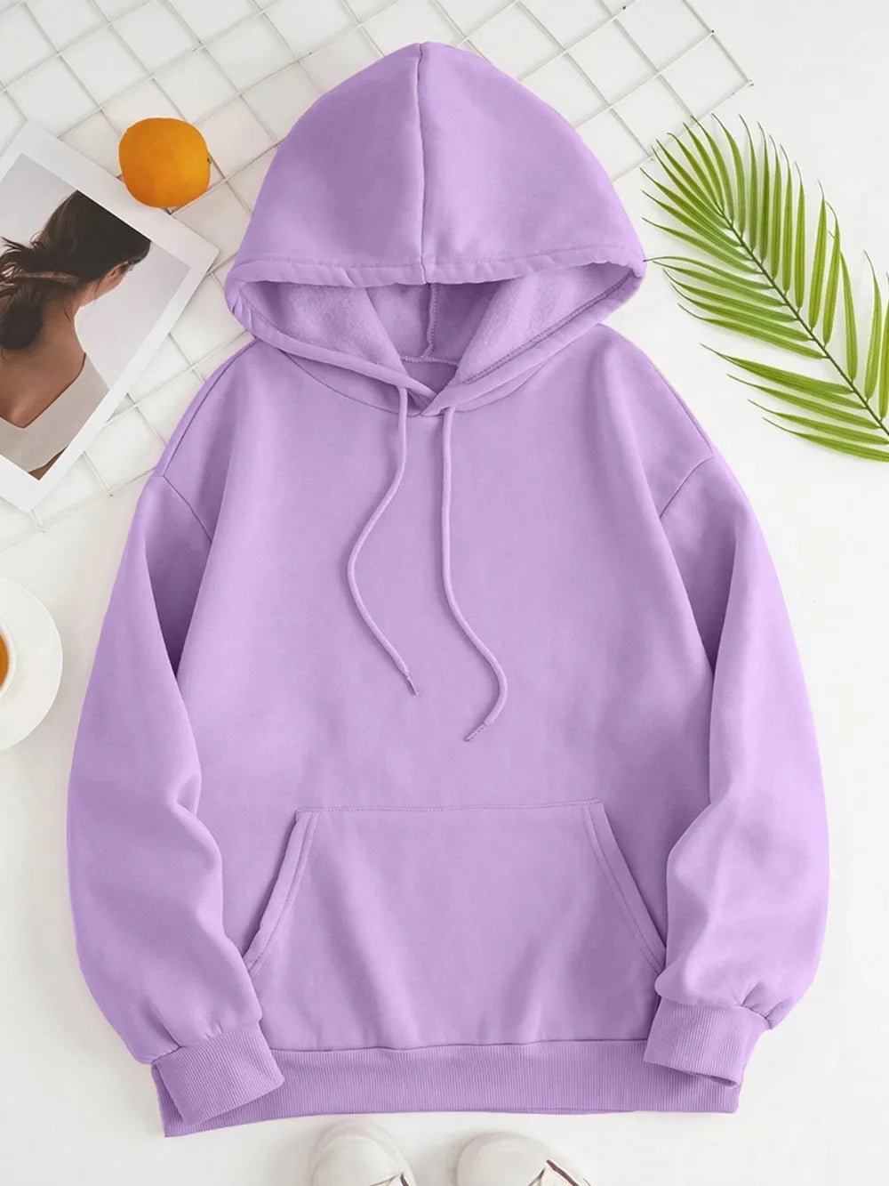 Drawstring Dropped Shoulder Hoodie - Rochelle's House LLC