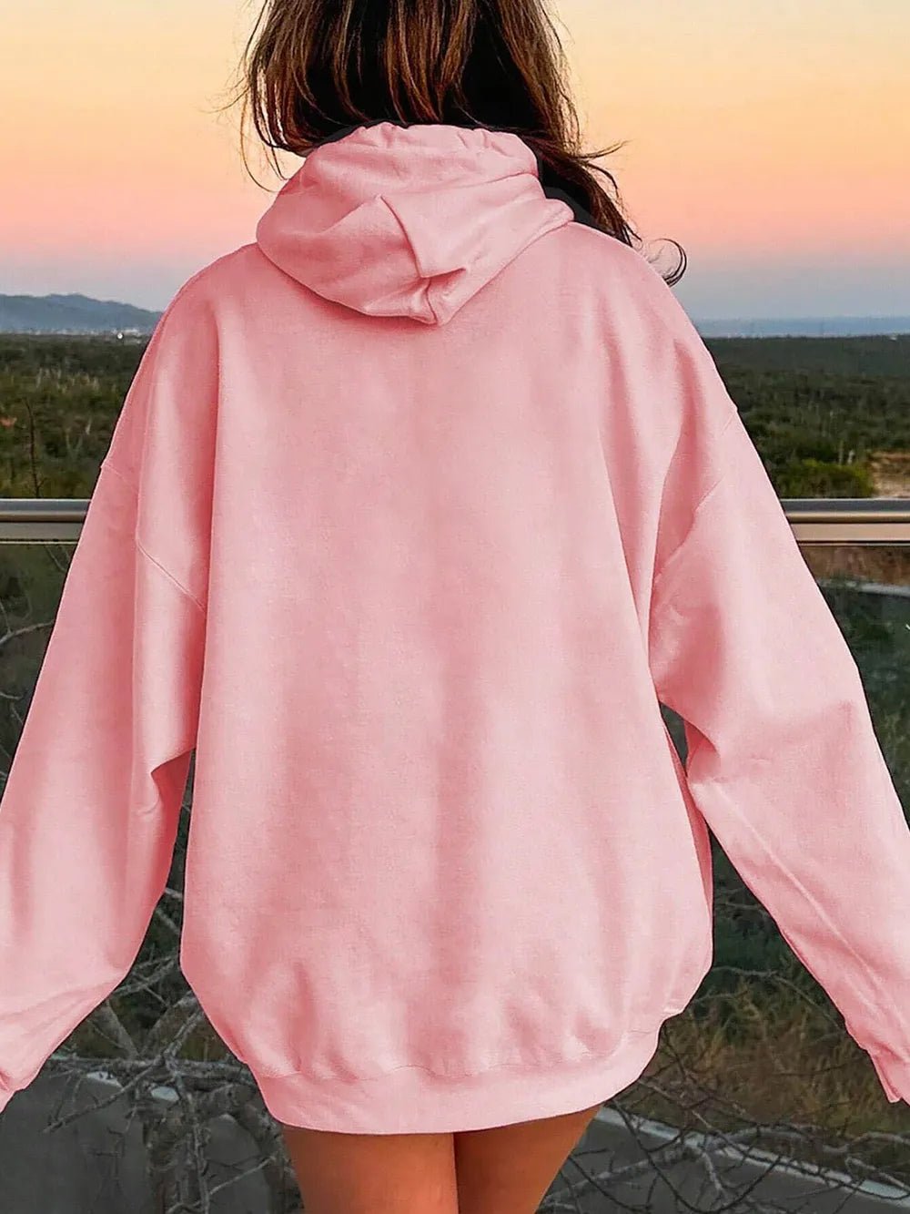 Drawstring Dropped Shoulder Hoodie - Rochelle's House LLC