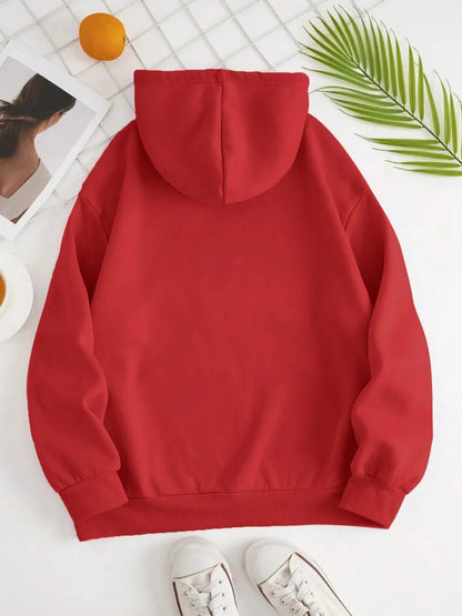 Drawstring Dropped Shoulder Hoodie - Rochelle's House LLC