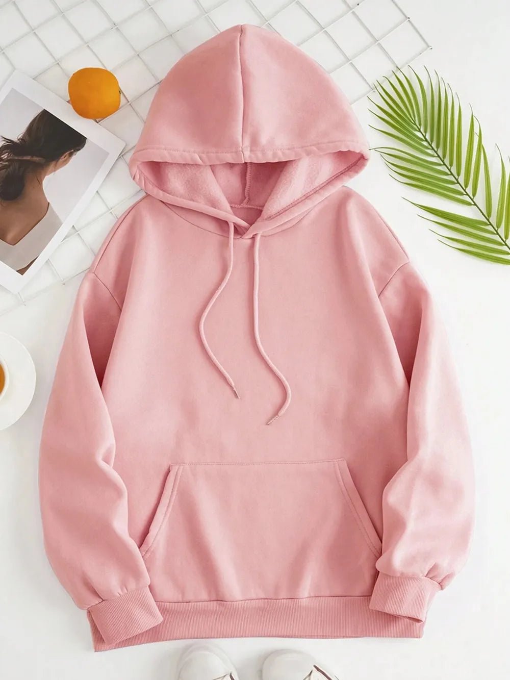 Drawstring Dropped Shoulder Hoodie - Rochelle's House LLC
