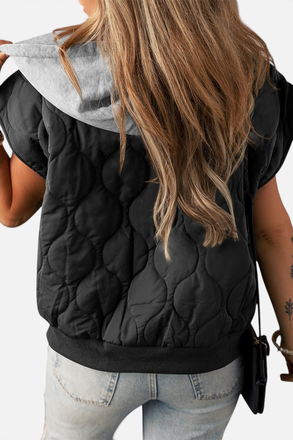 Drawstring Zip Up Hooded Vest Coat - Rochelle's House LLC