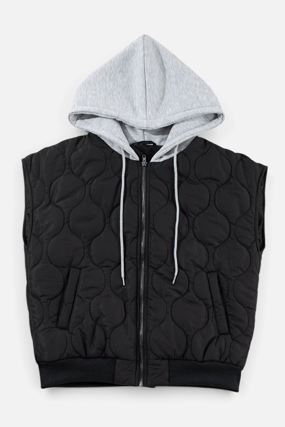 Drawstring Zip Up Hooded Vest Coat - Rochelle's House LLC