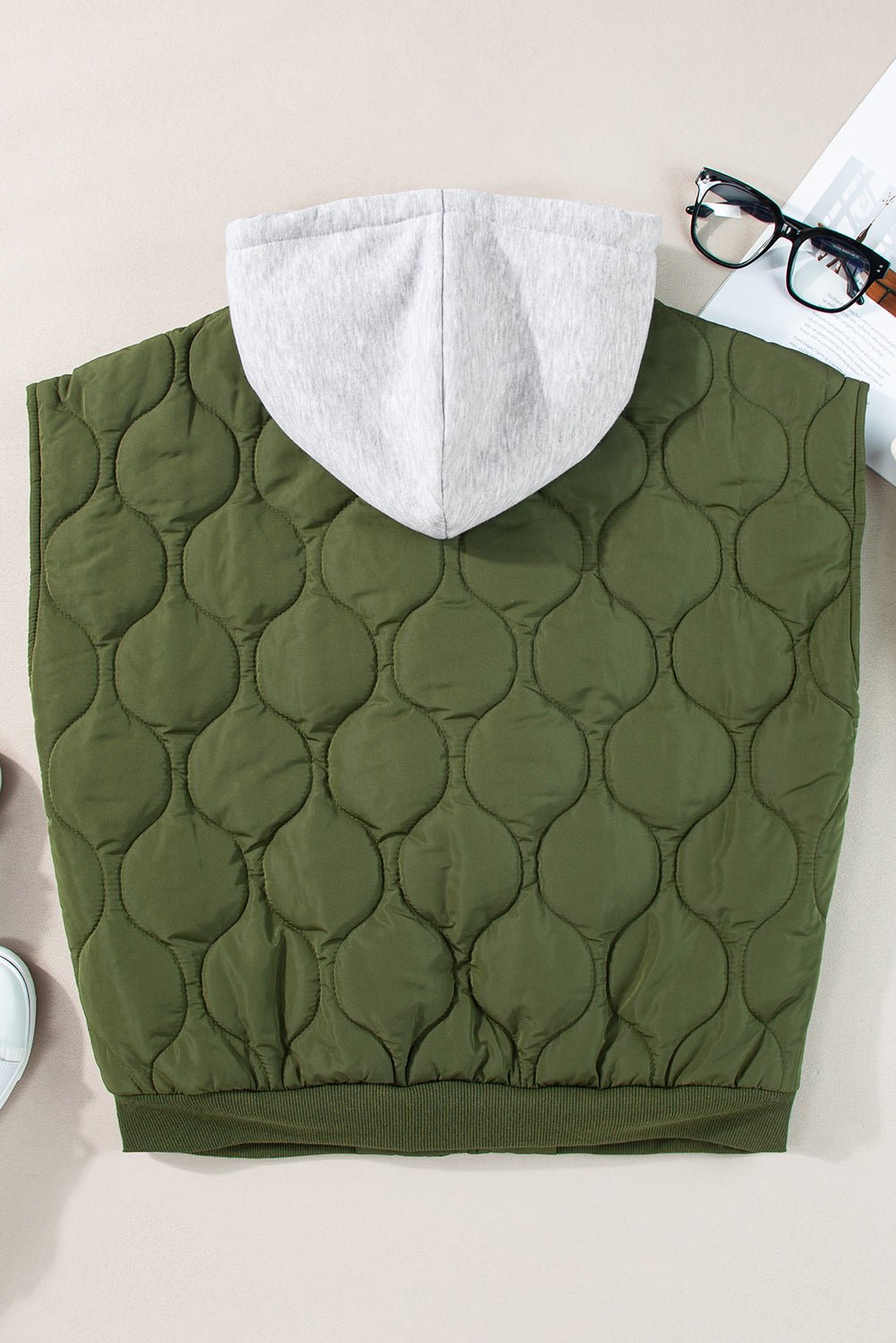 Drawstring Zip Up Hooded Vest Coat - Rochelle's House LLC