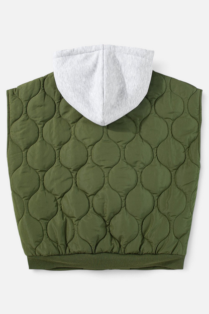 Drawstring Zip Up Hooded Vest Coat - Rochelle's House LLC
