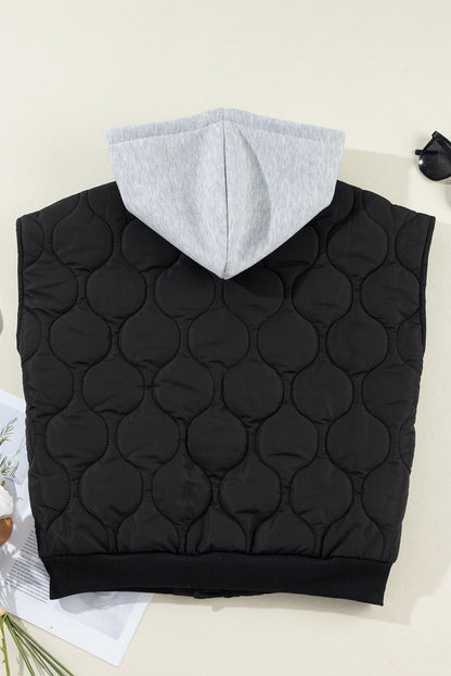 Drawstring Zip Up Hooded Vest Coat - Rochelle's House LLC
