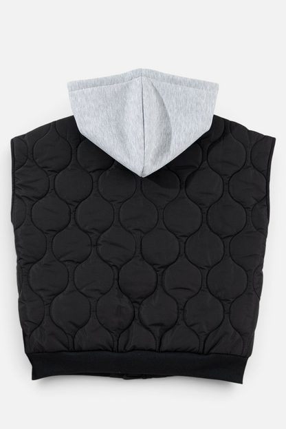 Drawstring Zip Up Hooded Vest Coat - Rochelle's House LLC