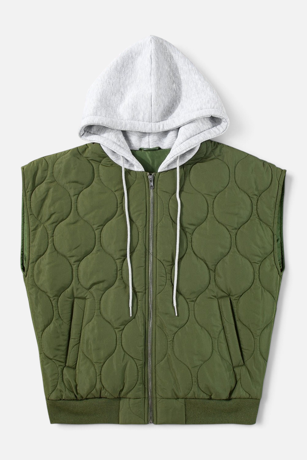 Drawstring Zip Up Hooded Vest Coat - Rochelle's House LLC